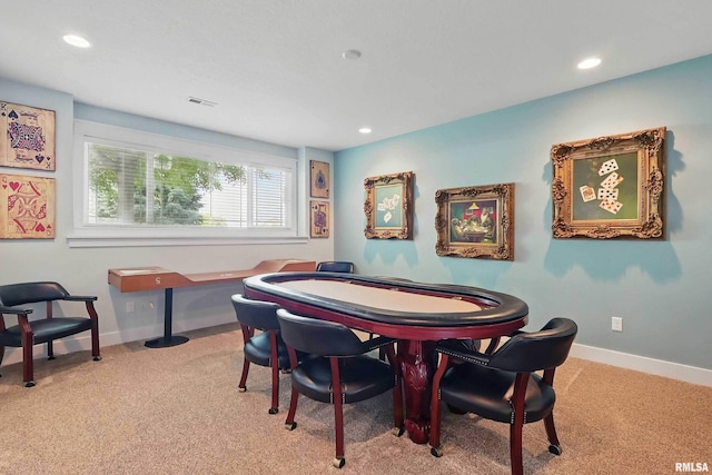7 Redstone Ct, Le Claire, IA 52753 - game room featuring light colored carpet, recessed lighting, and baseboards