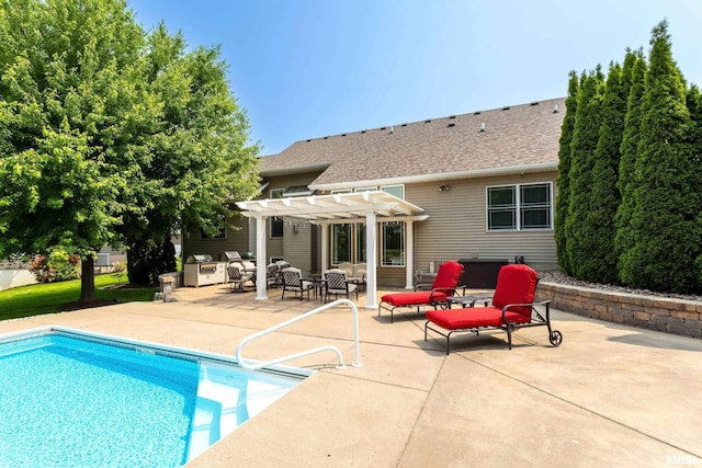 7 Redstone Ct, Le Claire, IA 52753 - swimming pool featuring a pergola and a patio area