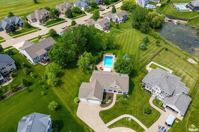 7 Redstone Ct, Le Claire, IA 52753 - aerial view of property's location with nearby suburban area and a pool area