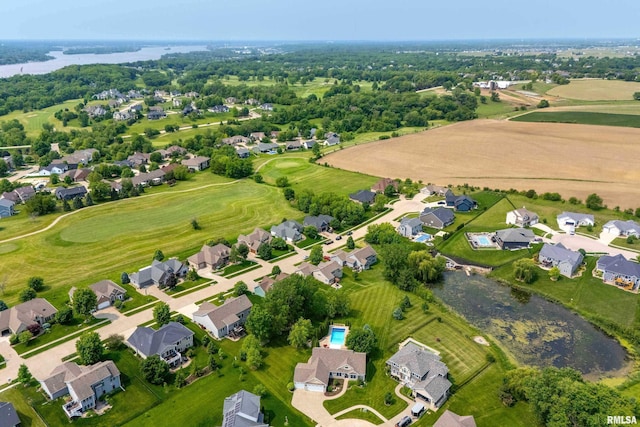 7 Redstone Ct, Le Claire, IA 52753 - aerial view of property's location with a large body of water and nearby suburban area