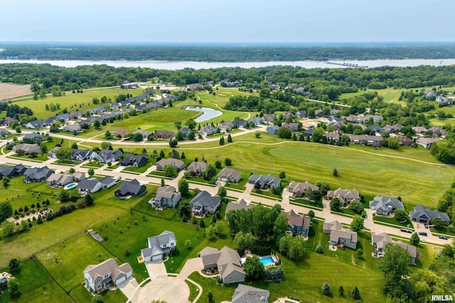 7 Redstone Ct, Le Claire, IA 52753 - aerial view of residential area featuring a large body of water and a local golf course