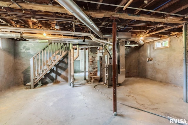 2320 E High St, Davenport, IA 52803 - basement with stairs and heating unit