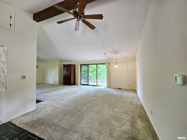2120 Fareway Dr, Muscatine, IA 52761 - unfurnished living room featuring ceiling fan, carpet, and baseboards