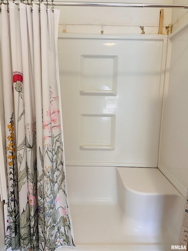 210 SE Front St, Dongola, IL 62926 - bathroom featuring a shower with shower curtain