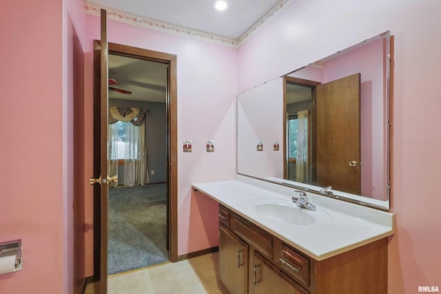 803 Locust St, Princeton, IA 52768 - bathroom featuring vanity and baseboards
