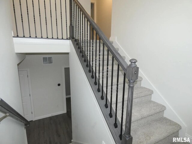 11401 N Joseph St, Dunlap, IL 61525 - hall featuring attic access, an upstairs landing, and light colored carpet