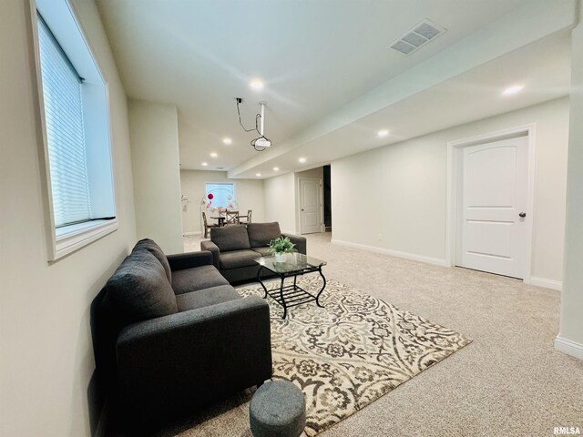 11401 N Joseph St, Dunlap, IL 61525 - living room with recessed lighting and light colored carpet