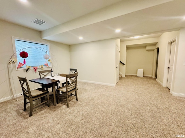 11401 N Joseph St, Dunlap, IL 61525 - dining space featuring light colored carpet and recessed lighting