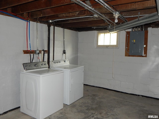 1115 W Locust St, Davenport, IA 52804 - laundry room with electric panel and washing machine and dryer