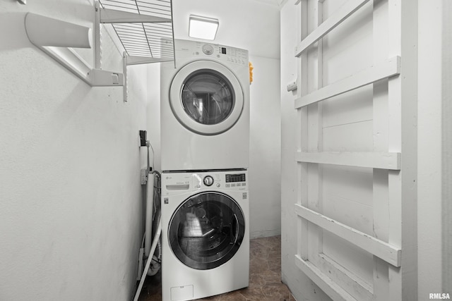 129 State St, Carbon Cliff, IL 61239 - washroom with stacked washing machine and dryer