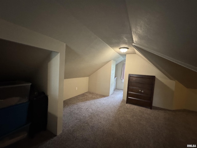 2139 10th St, East Moline, IL 61244 - bonus room with carpet, lofted ceiling, and a textured ceiling