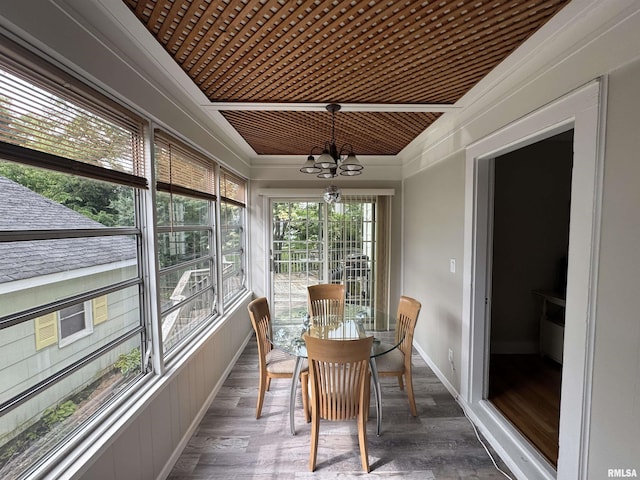 2139 10th St, East Moline, IL 61244 - sunroom / solarium with a chandelier and wood finished floors