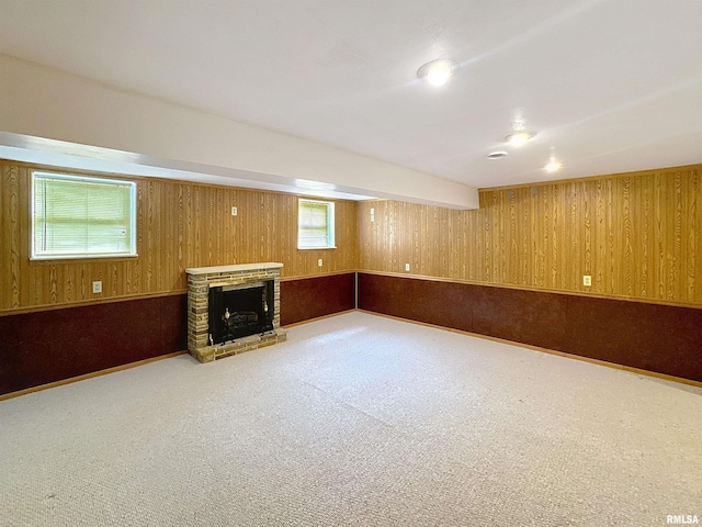 2347 W Lombard St, Davenport, IA 52804 - below grade area featuring a fireplace and carpet floors