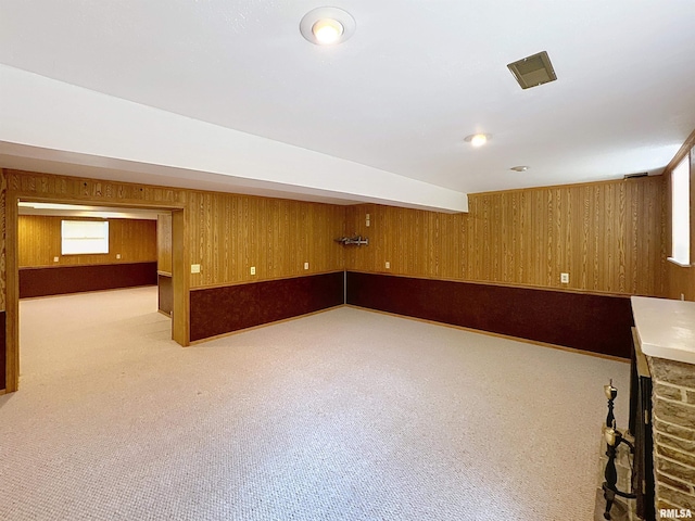 2347 W Lombard St, Davenport, IA 52804 - below grade area with carpet and wood walls