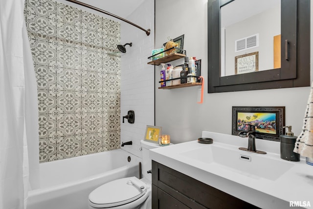 1519 W Columbia Ave, Davenport, IA 52804 - bathroom featuring shower / bathtub combination with curtain, toilet, and vanity