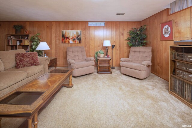 2737 28th Ave, Rock Island, IL 61201 - carpeted living room with wooden walls