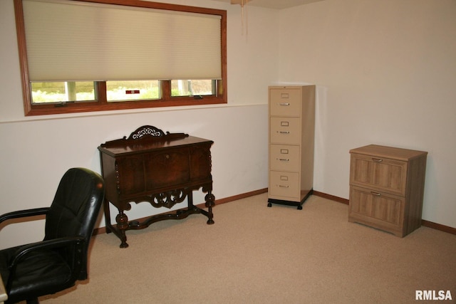 3996 Partridge Cir, Bettendorf, IA 52722 - home office featuring healthy amount of natural light, light colored carpet, and baseboards