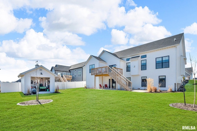 6997 Matthews Pass, Bettendorf, IA 52722 - rear view of house featuring stairs, a wooden deck, and a patio