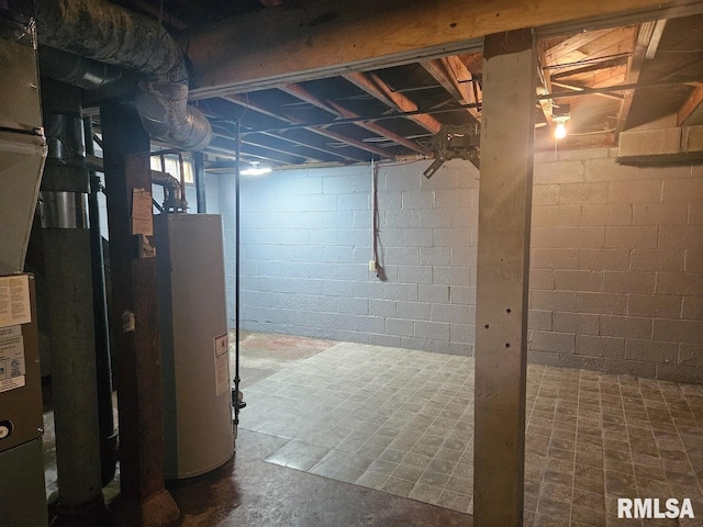 2336 24 1/2 St, Rock Island, IL 61201 - unfinished below grade area with water heater