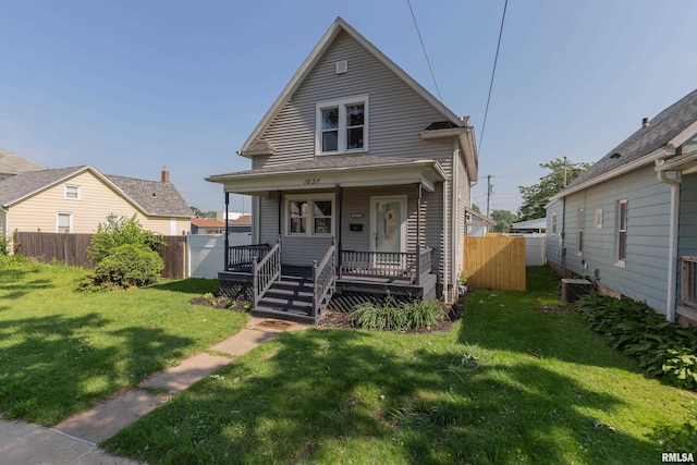 1637 24th Ave, Moline, IL 61265 - view of front of house featuring a porch, central air condition unit, and a gate