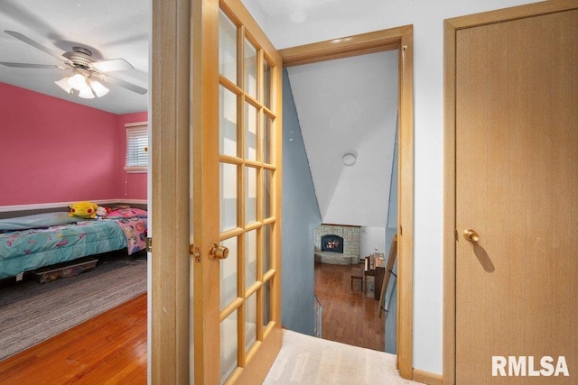1820 W Hayes St, Davenport, IA 52804 - hall featuring wood finished floors and french doors