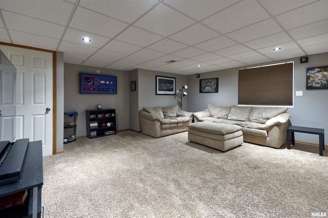 414 11th Avenue A Court, Silvis, IL 61282 - living room featuring carpet flooring, a drop ceiling, baseboards, and recessed lighting