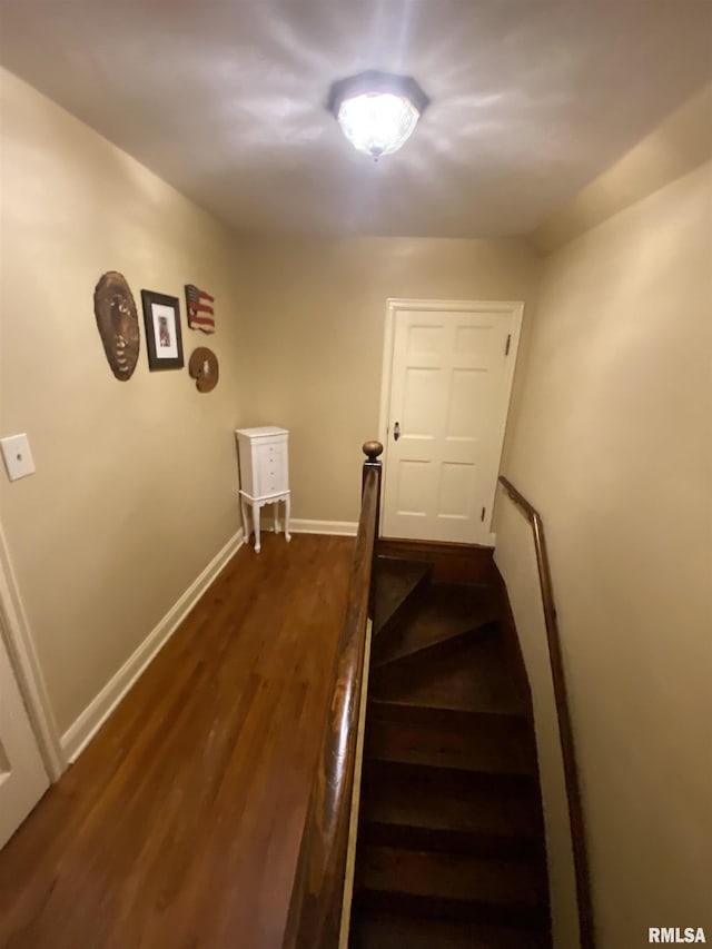 904 W Main St, Reynolds, IL 61279 - staircase with wood finished floors and baseboards