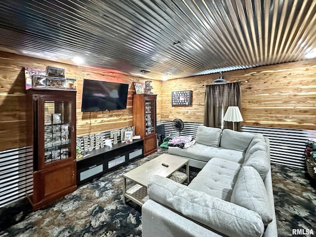 52 Chickasaw St, Mcclure, IL 62957 - living room featuring wooden walls