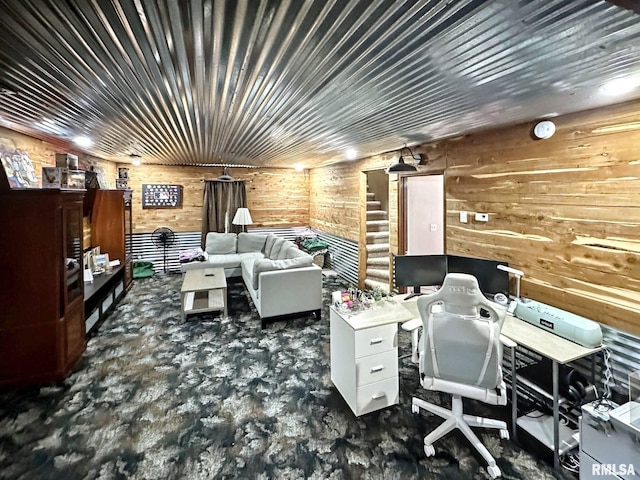 52 Chickasaw St, Mcclure, IL 62957 - home theater room featuring wood walls