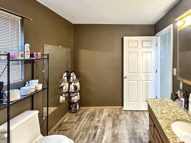 52 Chickasaw St, Mcclure, IL 62957 - full bath with wood finished floors, vanity, and a textured ceiling