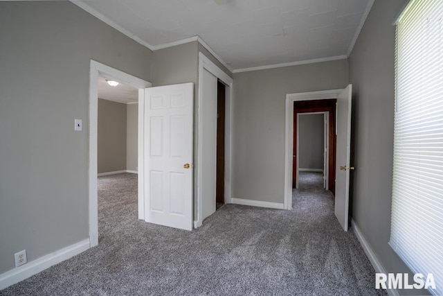 710 S Bentley St, Marion, IL 62959 - unfurnished bedroom featuring carpet, ornamental molding, and baseboards