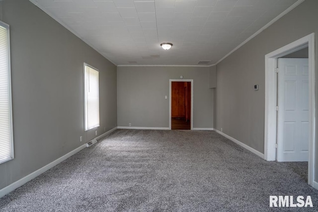 710 S Bentley St, Marion, IL 62959 - unfurnished room with carpet flooring, crown molding, and baseboards