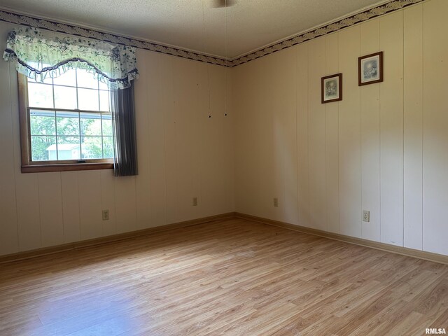 690 Railroad St, Tamms, IL 62988 - empty room featuring light wood-style floors, a textured ceiling, and baseboards