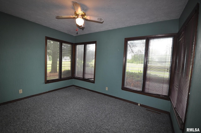 18616 N 35th Ave, East Moline, IL 61244 - spare room featuring a ceiling fan, carpet, and a textured ceiling