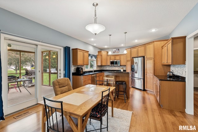 308 N 9th Ave N, Fulton, IL 61252 - dining area featuring light wood-type flooring and recessed lighting