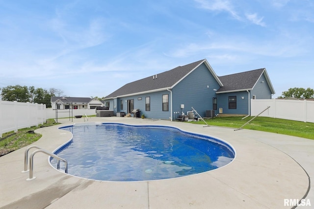 18101 271st St, Long Grove, IA 52756 - view of swimming pool with central AC and a patio area