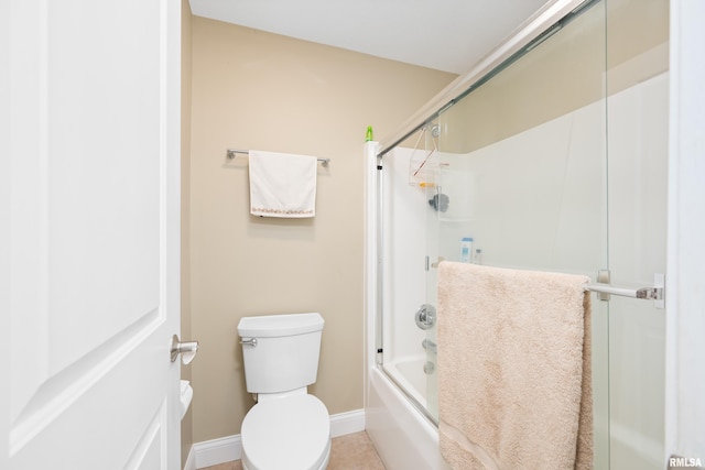 1100 Wild W Dr, Le Claire, IA 52753 - full bathroom featuring toilet and shower / bath combination with glass door