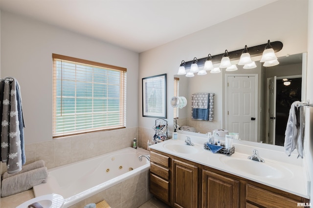 1710 Broeking Rd, Marion, IL 62959 - full bathroom with double vanity and a whirlpool tub