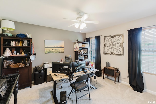 1710 Broeking Rd, Marion, IL 62959 - office featuring light colored carpet, a ceiling fan, and baseboards