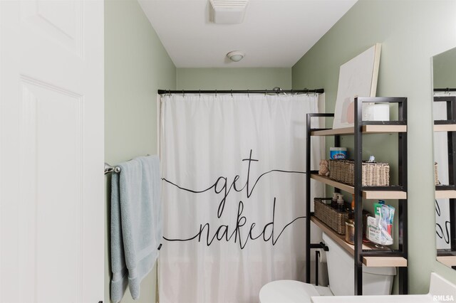1710 Broeking Rd, Marion, IL 62959 - full bathroom featuring toilet and a shower with shower curtain
