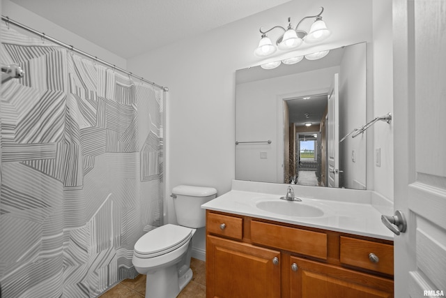 6365 Friendship Path, Bettendorf, IA 52722 - bathroom with vanity, tile patterned floors, and a shower with curtain