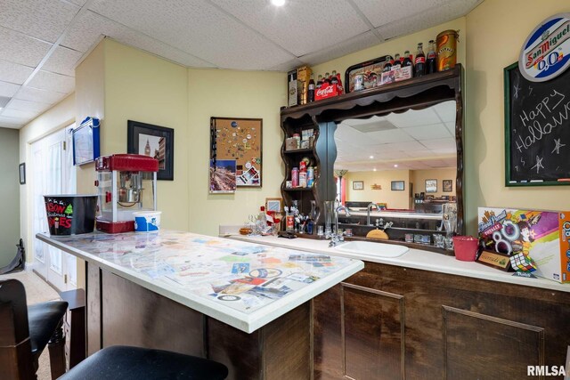 1300 W Brewster Rd, Herrin, IL 62948 - bar featuring a drop ceiling