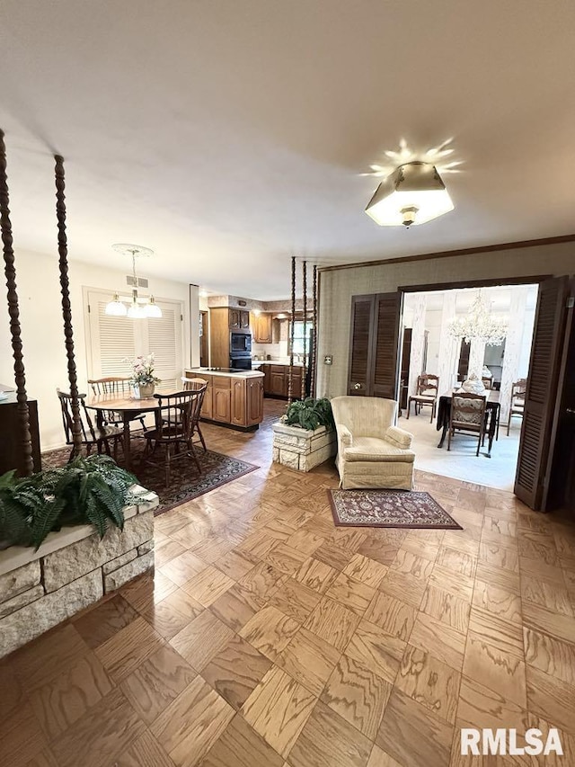 1701 Julianne Dr, Marion, IL 62959 - living area with a chandelier