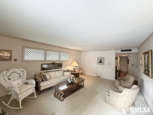 1701 Julianne Dr, Marion, IL 62959 - living area with carpet and ornamental molding