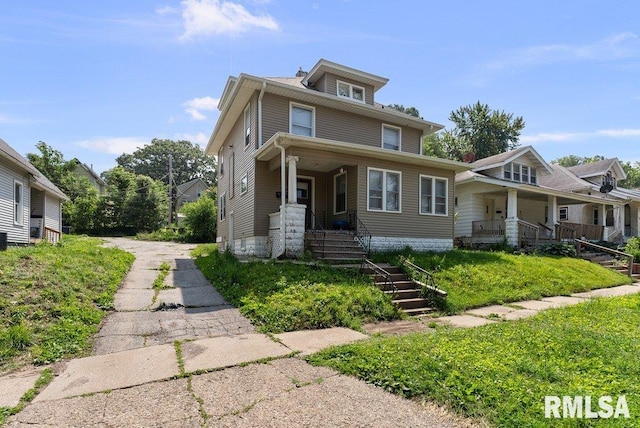 1625 14 1/2 St, Rock Island, IL 61201 - american foursquare style home featuring stairway and covered porch