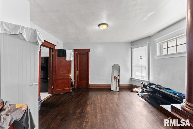 1625 14 1/2 St, Rock Island, IL 61201 - workout area featuring hardwood / wood-style floors and baseboards
