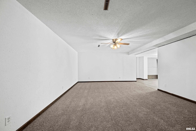 3796 160th St, Bryant, IA 52727 - unfurnished room with carpet floors, a textured ceiling, and ceiling fan