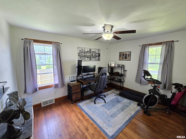 610 NW 6th St, Aledo, IL 61231 - office with wood finished floors and a ceiling fan