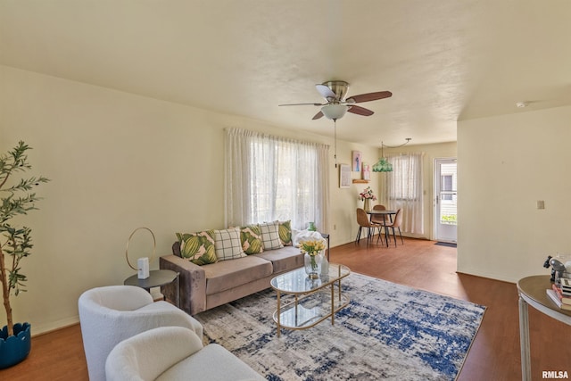3626 15th Avenue Ct, Moline, IL 61265 - living area featuring healthy amount of natural light, ceiling fan, and wood finished floors
