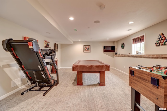 101 Prairie View Ct, Clinton, IA 52732 - game room featuring recessed lighting, billiards table, and carpet floors